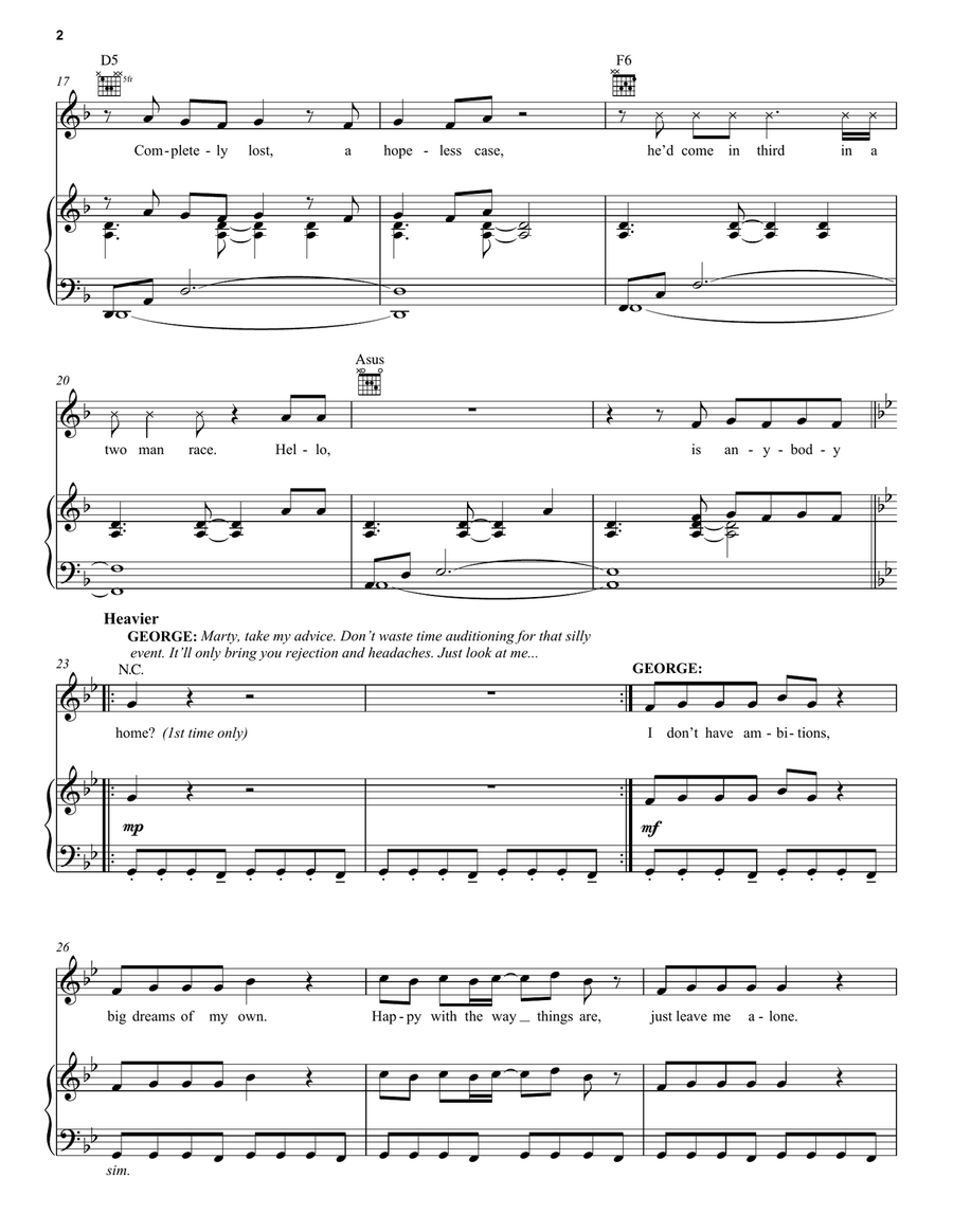 Hello, Is Anybody Home? (from Back To The Future: The Musical) Piano, Vocal, Guitar scores gallery preview page 2