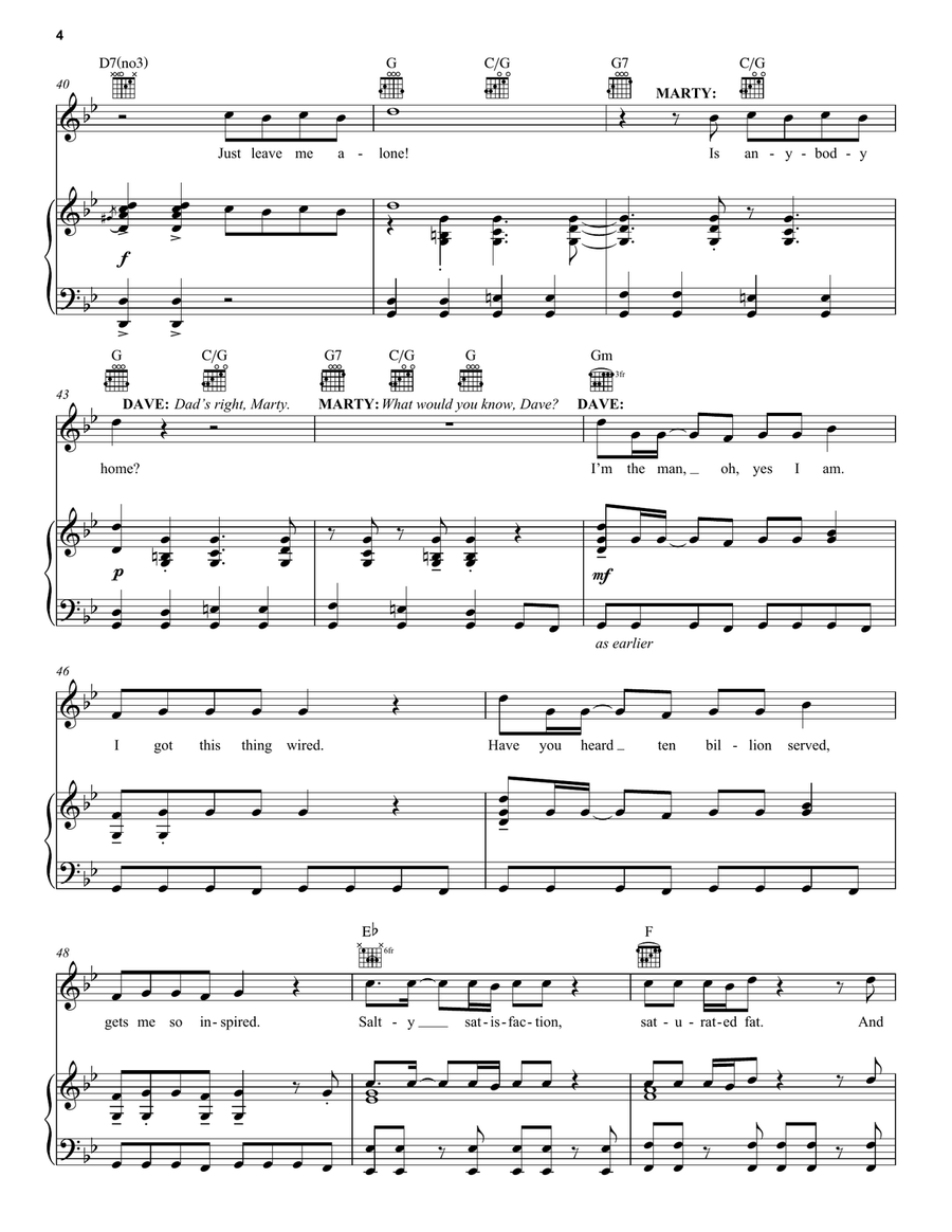 Hello, Is Anybody Home? (from Back To The Future: The Musical) Piano, Vocal, Guitar scores gallery preview page 4