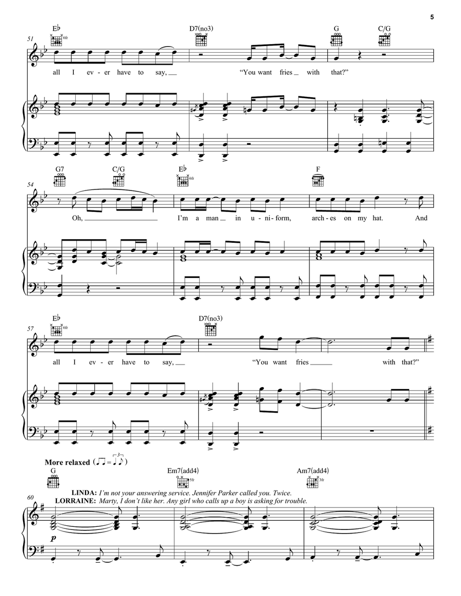 Hello, Is Anybody Home? (from Back To The Future: The Musical) Piano, Vocal, Guitar scores gallery preview page 5