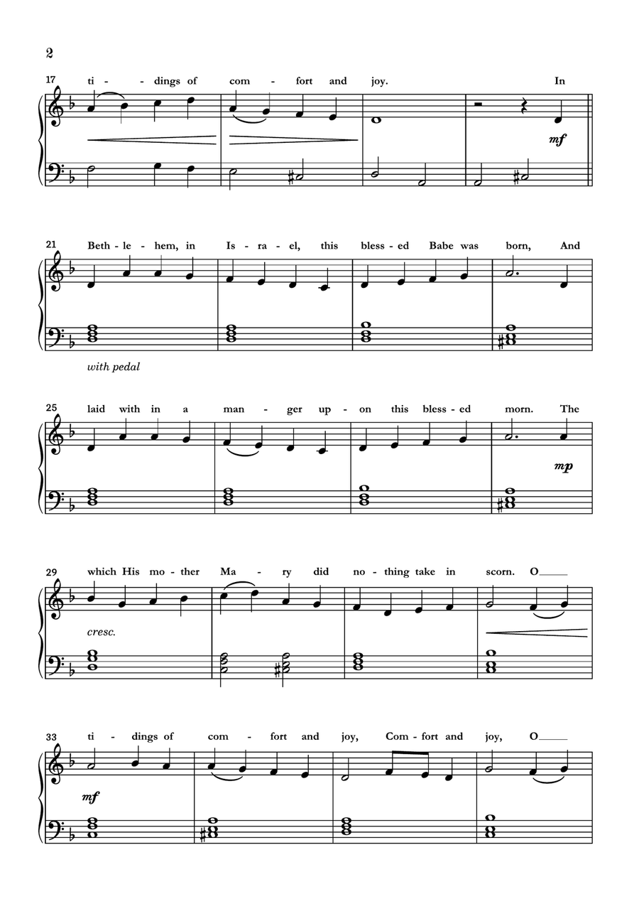God Rest Ye Merry Gentlemen Easy Piano scores gallery preview page 2