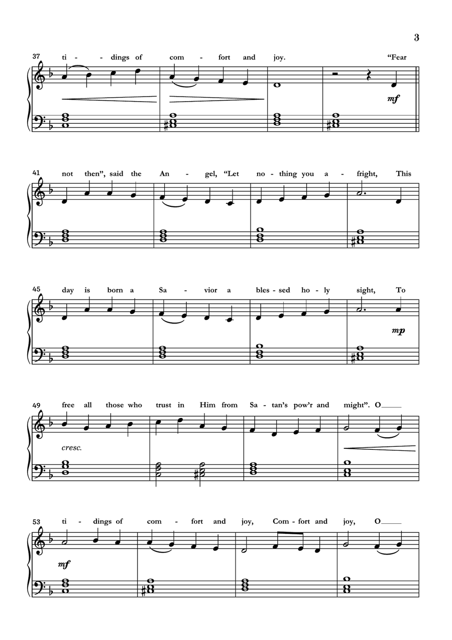 God Rest Ye Merry Gentlemen Easy Piano scores gallery preview page 3