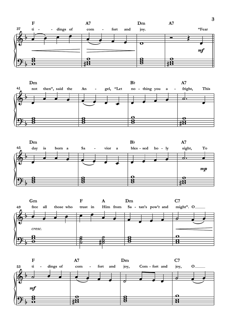 God Rest Ye Merry Gentlemen Easy Piano scores gallery preview page 3