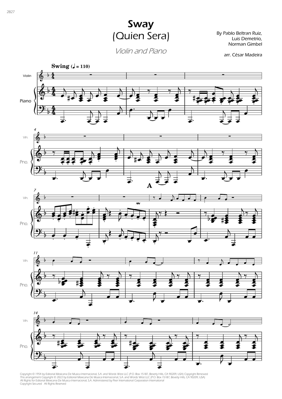 Sway (quien Sera) Sway (quien Sera) Violin Solo scores gallery preview page 3