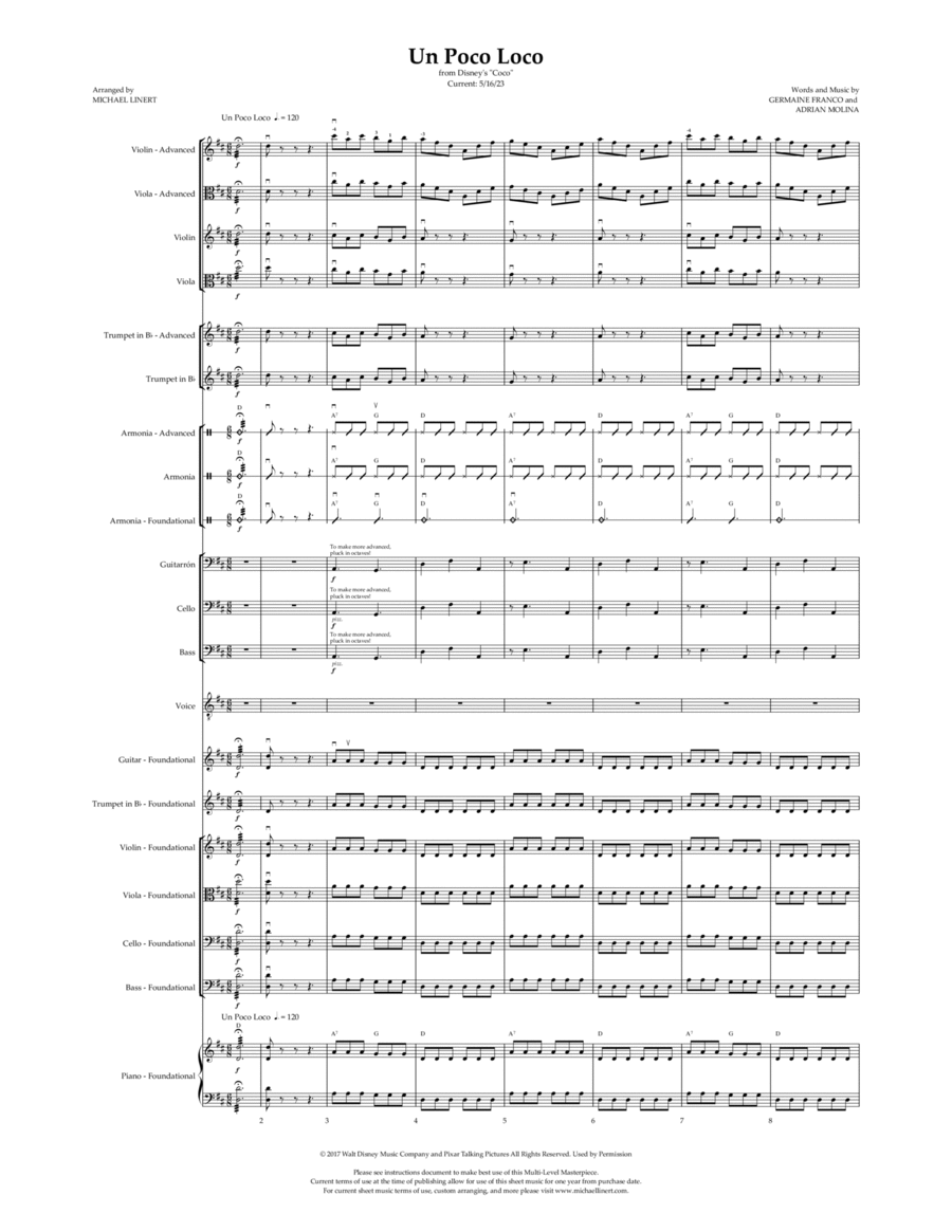Un Poco Loco String Orchestra scores gallery preview page 1