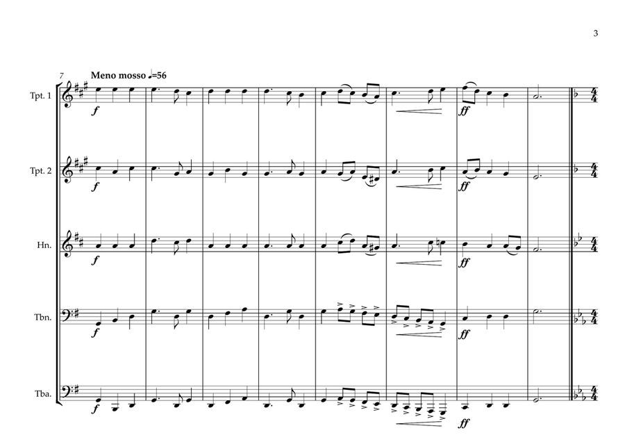 Monsterrat National & Local Anthems for Brass Quintet Brass Quintet scores gallery preview page 3