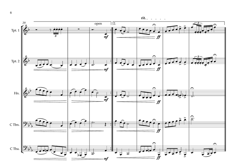 Monsterrat National & Local Anthems for Brass Quintet Brass Quintet scores gallery preview page 6