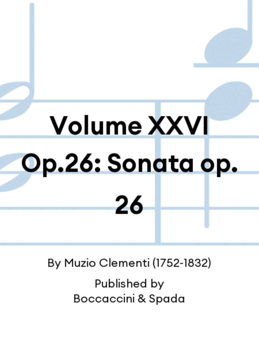 Volume XXVI Op.26: Sonata op. 26 Piano Solo scores gallery preview page 1