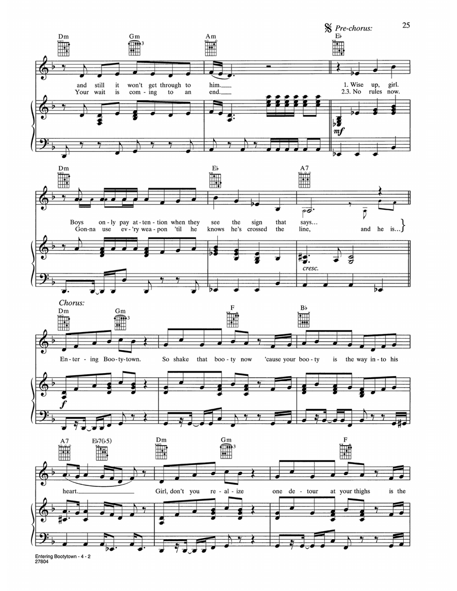 Entering Bootytown (from Music And Lyrics) Piano, Vocal, Guitar scores gallery preview page 2