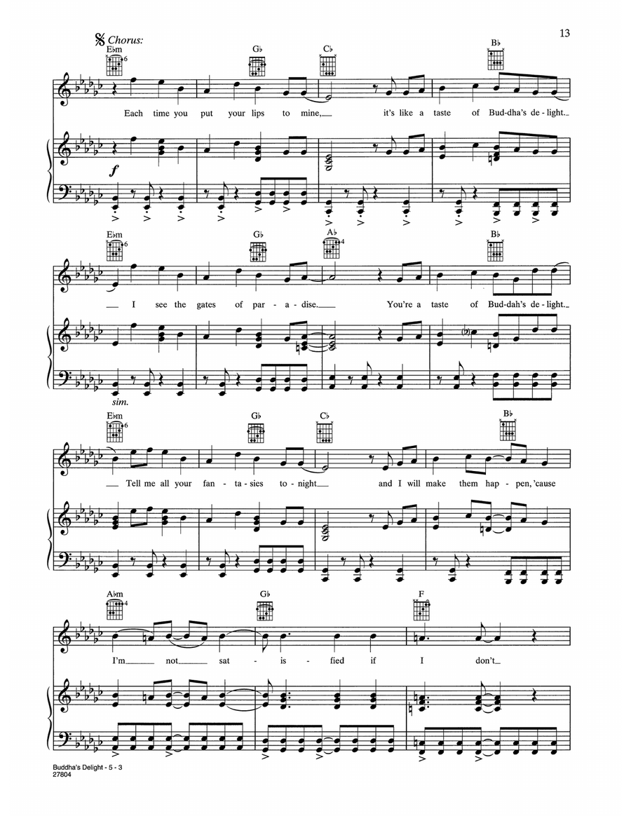 Buddha's Delight (from Music And Lyrics) Piano, Vocal, Guitar scores gallery preview page 3