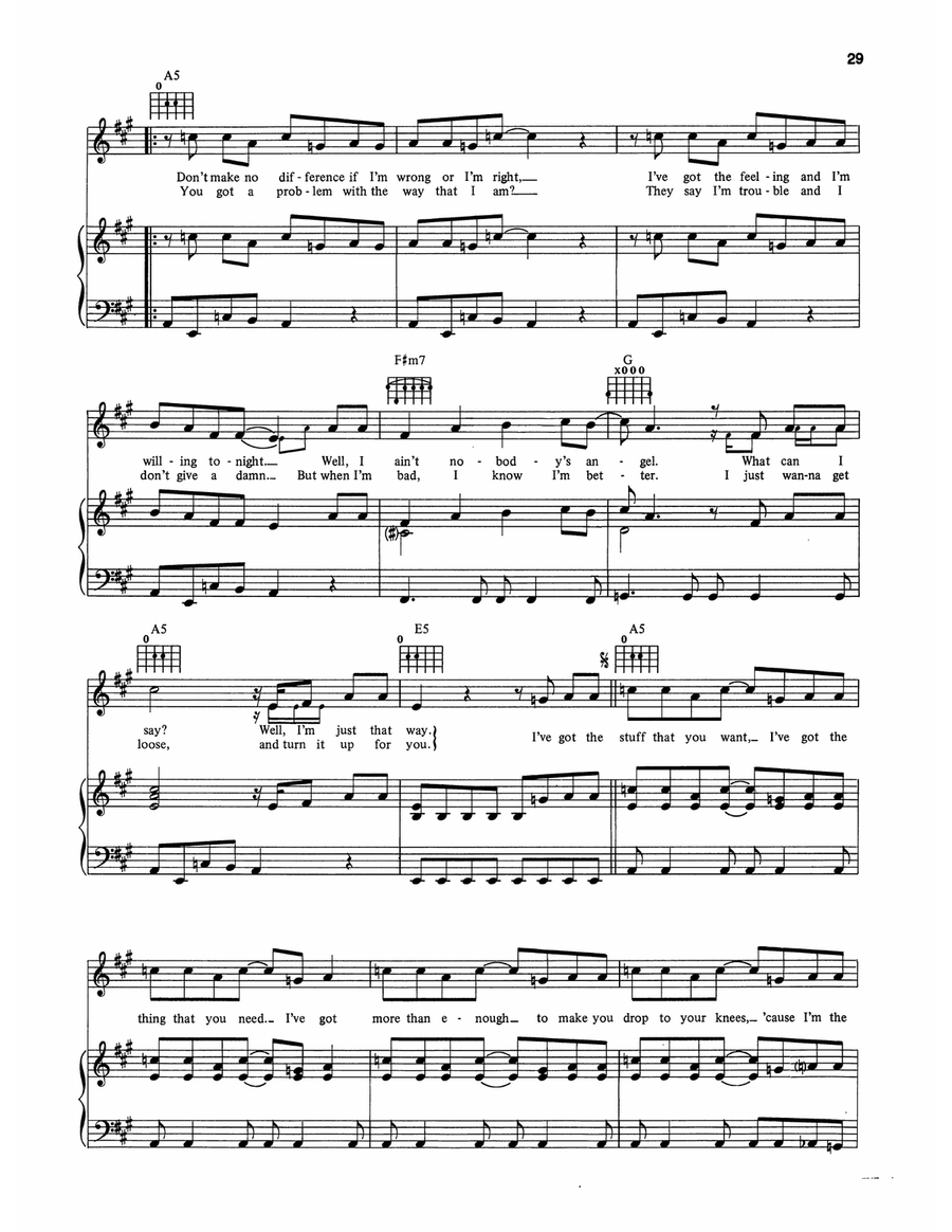 Queen Of The Night (from The Bodyguard) Piano, Vocal, Guitar scores gallery preview page 2