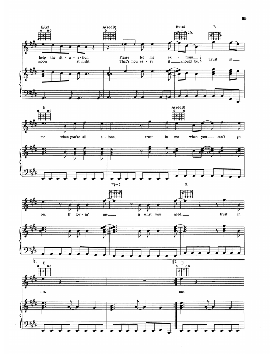 Trust In Me (from The Bodyguard) Piano, Vocal, Guitar scores gallery preview page 3