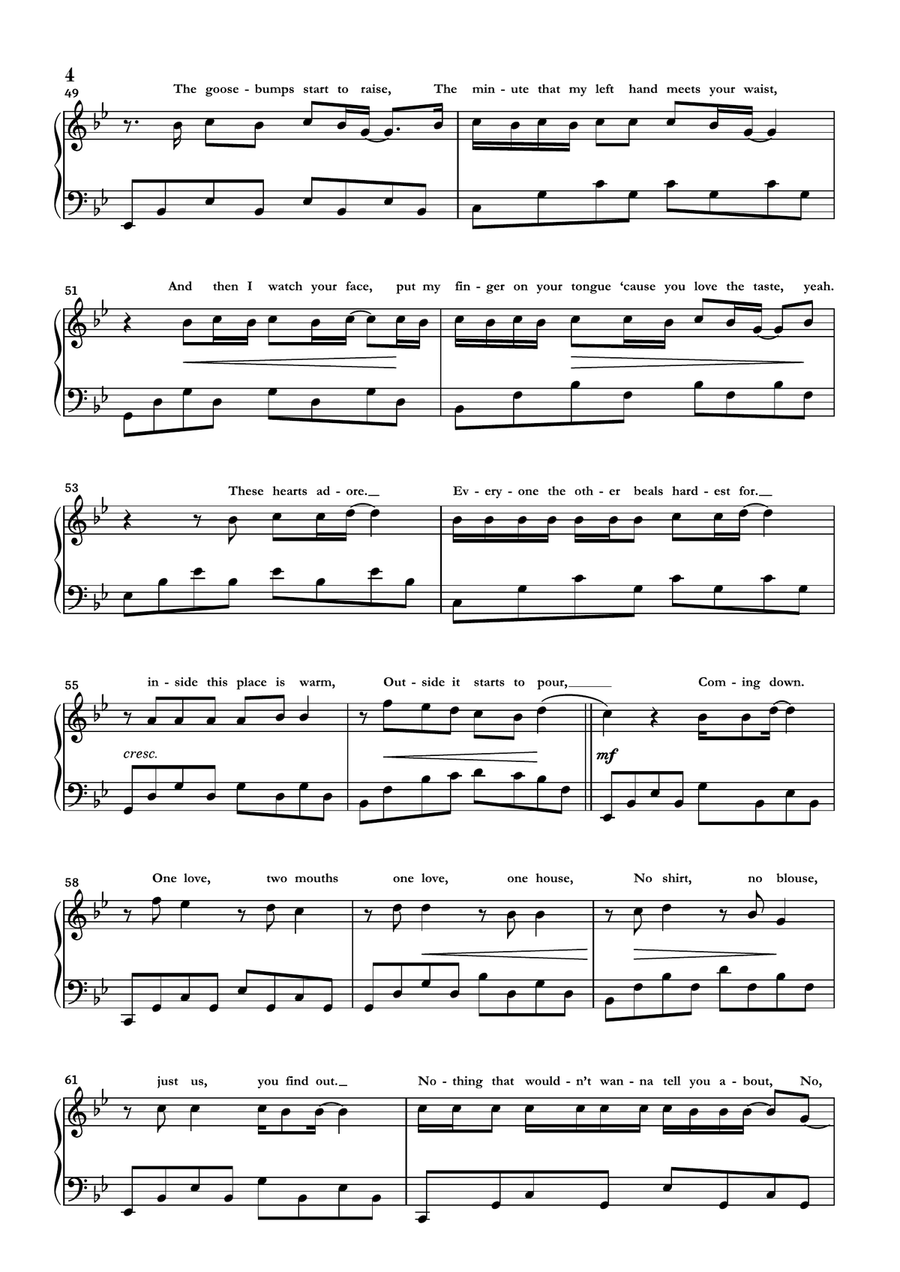 Sweater Weather Piano Solo scores gallery preview page 4