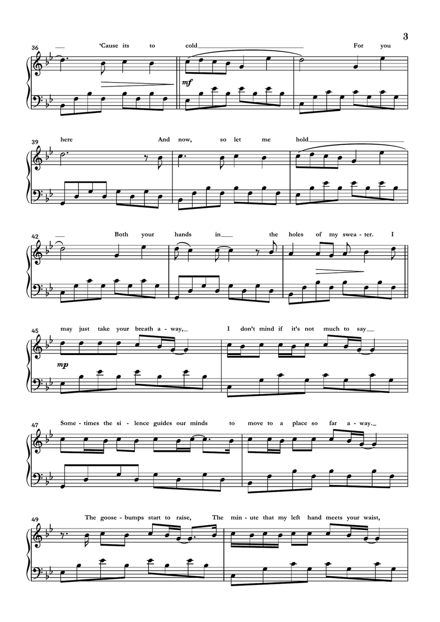 Sweater Weather Piano Solo scores gallery preview page 3