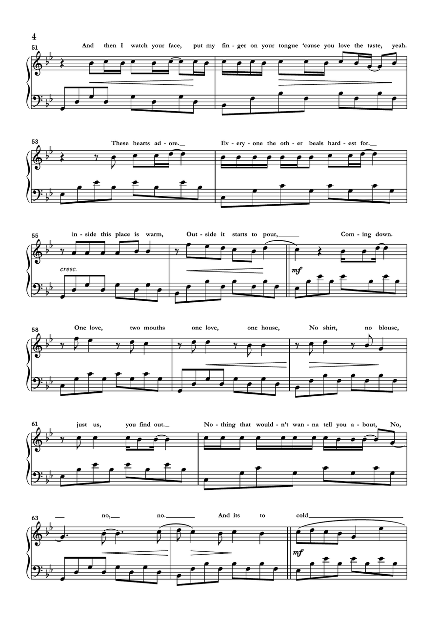 Sweater Weather Piano Solo scores gallery preview page 4