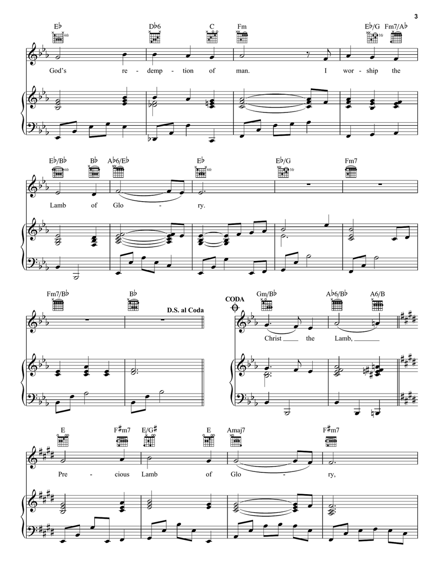 Lamb Of Glory Lamb Of Glory Piano, Vocal, Guitar scores gallery preview page 3