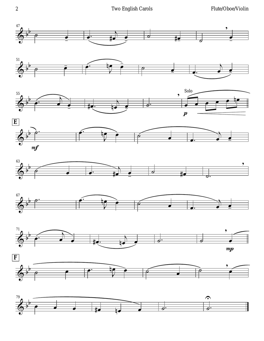Two English Carols (Coventry Carol; What Child Is This?) - Vibraphone & Piano Piano Accompaniment scores gallery preview page 2