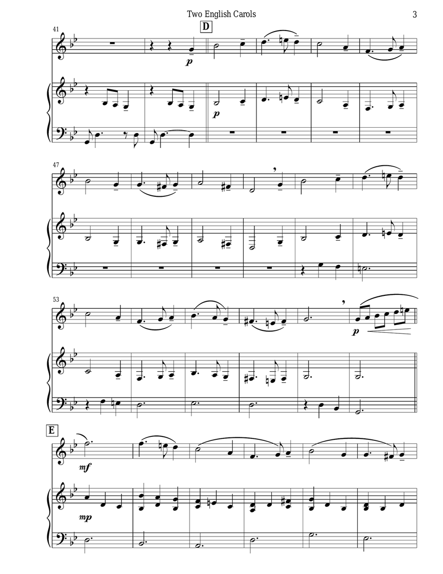 Two English Carols (Coventry Carol; What Child Is This?) - Vibraphone & Piano Piano Accompaniment scores gallery preview page 5