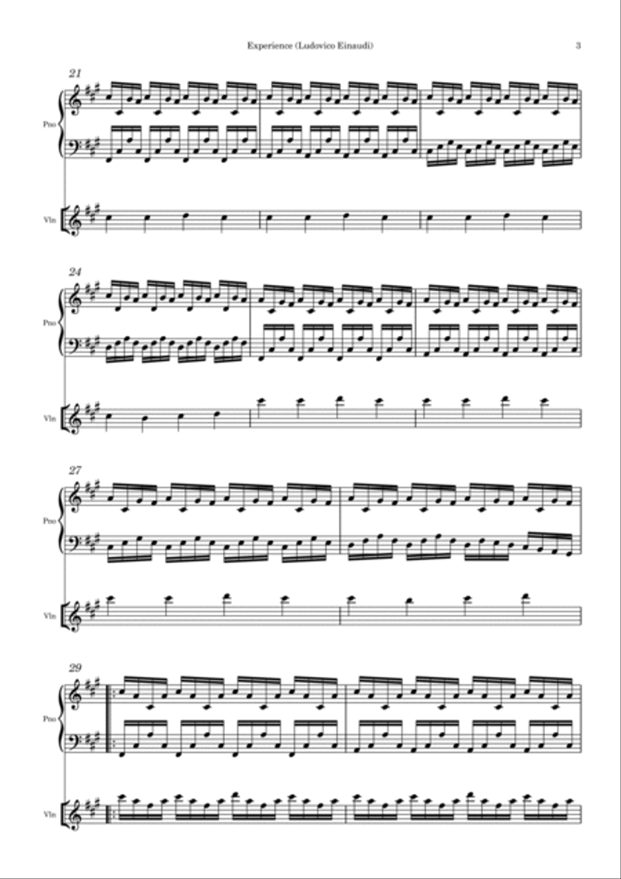 Experience - Ludovico Einaudi Violin scores gallery preview page 3