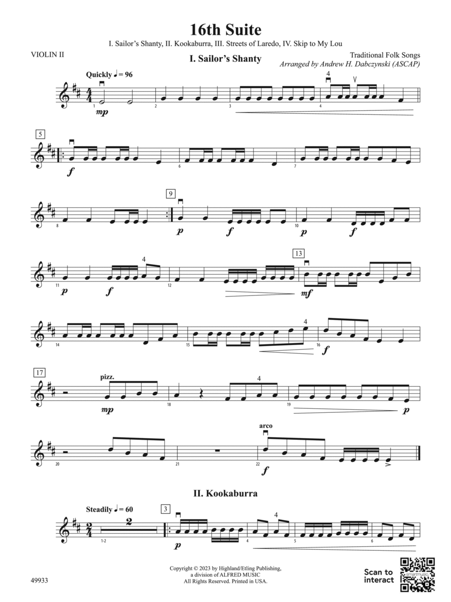 16th Suite: 2nd Violin String Orchestra scores gallery preview page 1