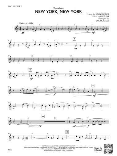 Theme from New York, New York: 2nd B-flat Clarinet