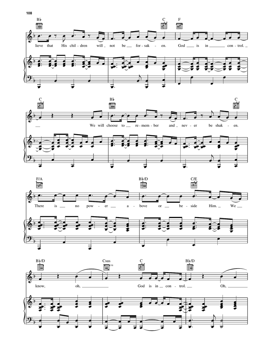 God Is In Control God Is In Control Piano, Vocal, Guitar scores gallery preview page 3