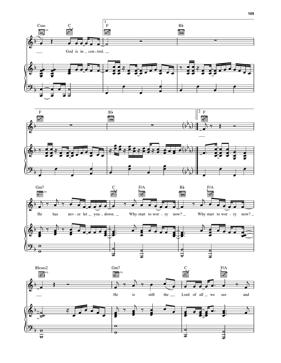 God Is In Control God Is In Control Piano, Vocal, Guitar scores gallery preview page 4