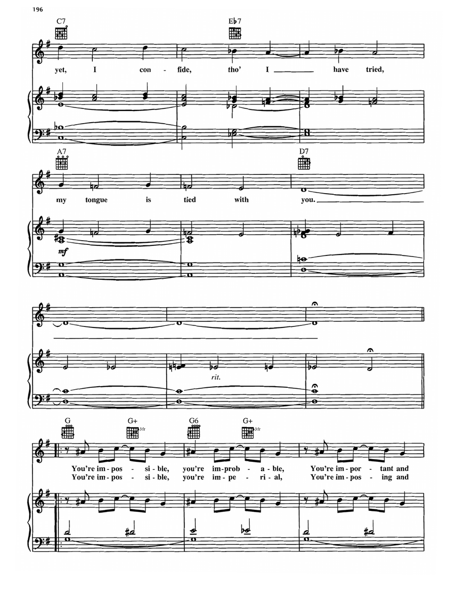 You're Impossible You're Impossible Piano, Vocal, Guitar scores gallery preview page 2