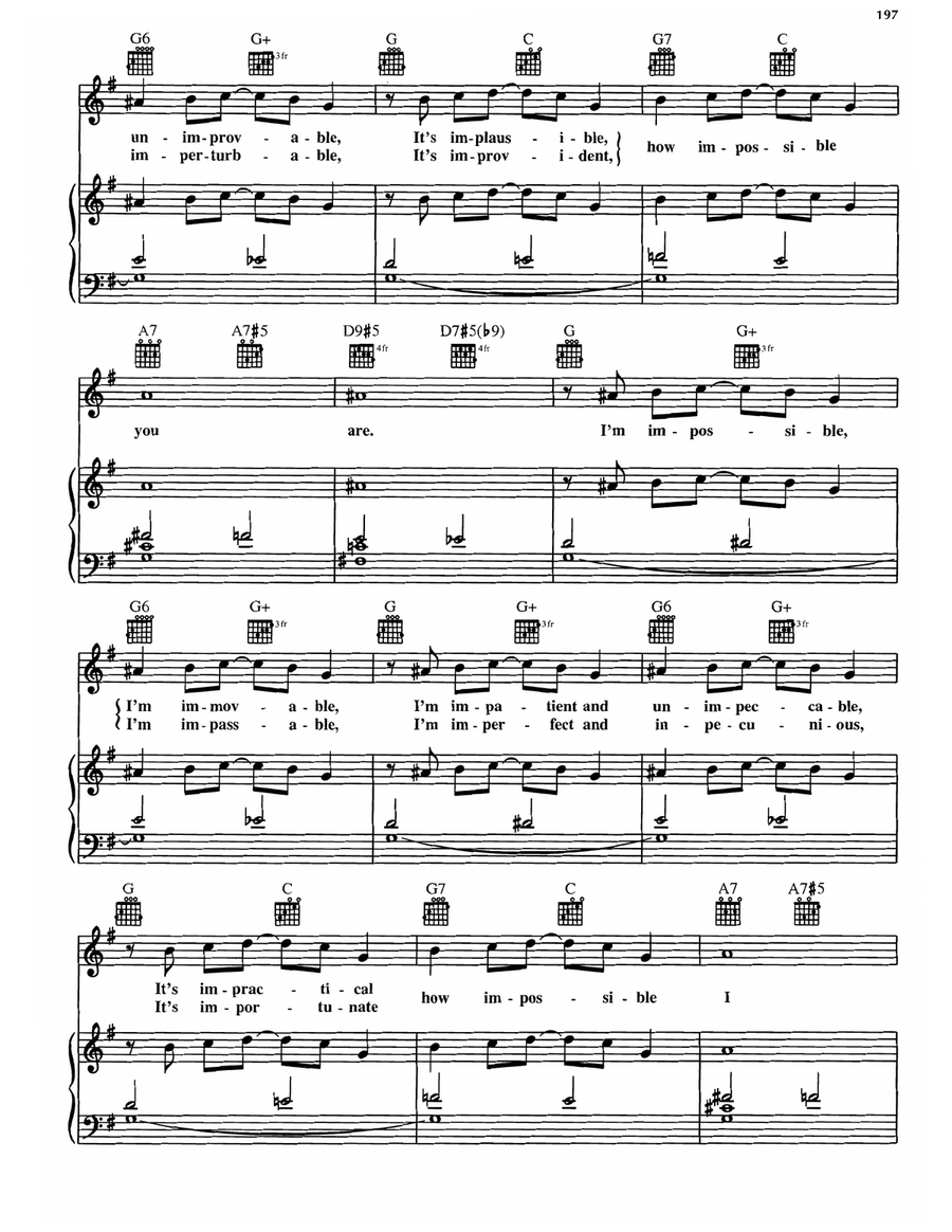 You're Impossible You're Impossible Piano, Vocal, Guitar scores gallery preview page 3