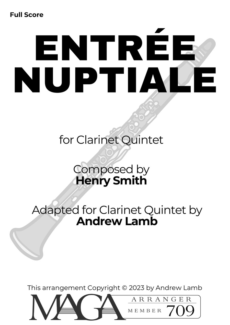 Henry Smith | Entrée Nuptiale | for Clarinet Quintet Clarinet Quintet scores gallery preview page 2