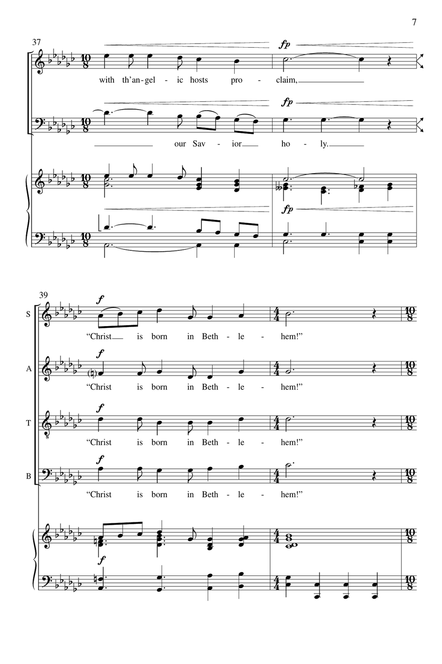 Once in Royal David's City/Hark! The Herald Angels Sing 4-Part scores gallery preview page 7