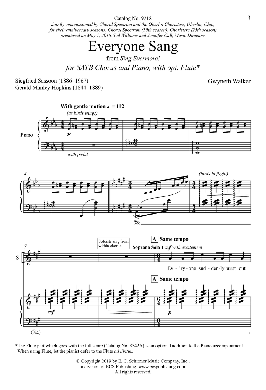 Everyone Sang Everyone Sang 4-Part scores gallery preview page 3