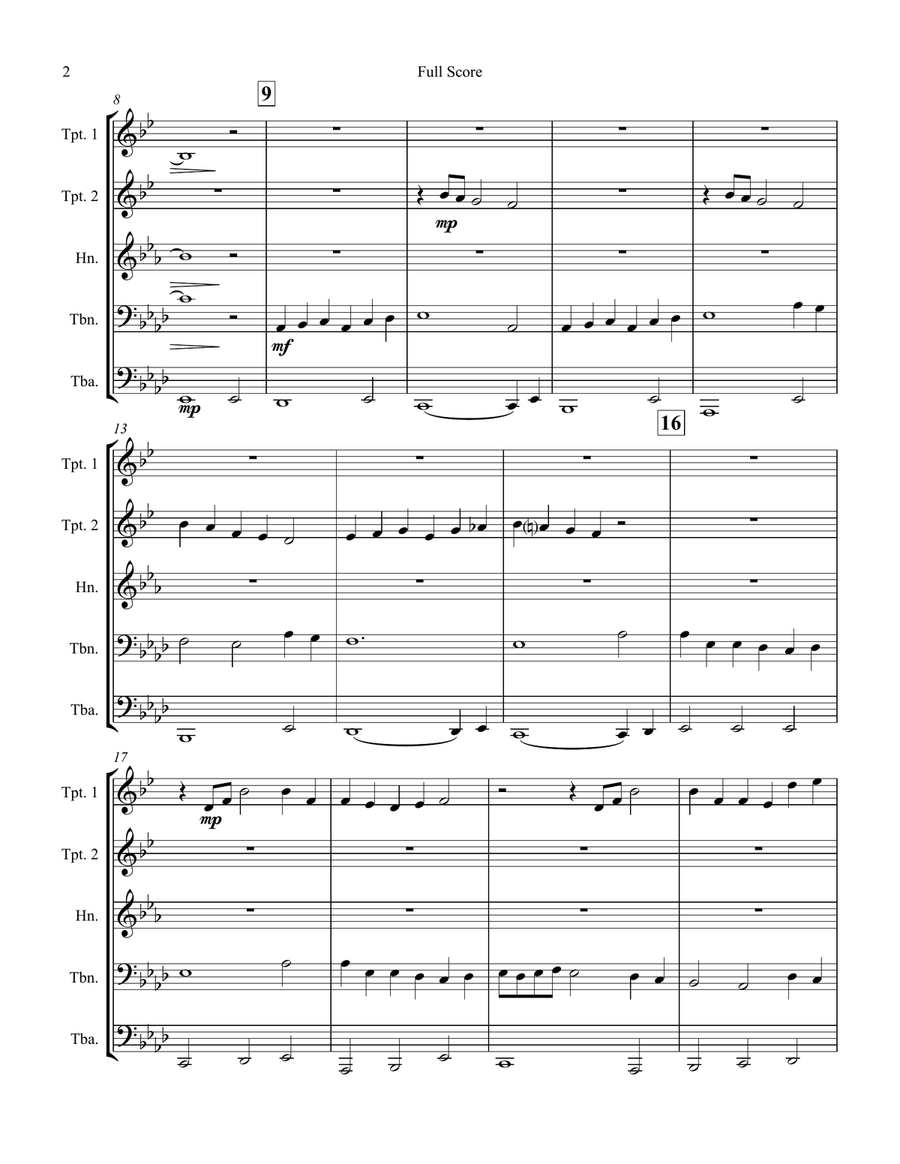 All Creatures of Our God and King and For the Beauty of the Earth Brass Quintet scores gallery preview page 2