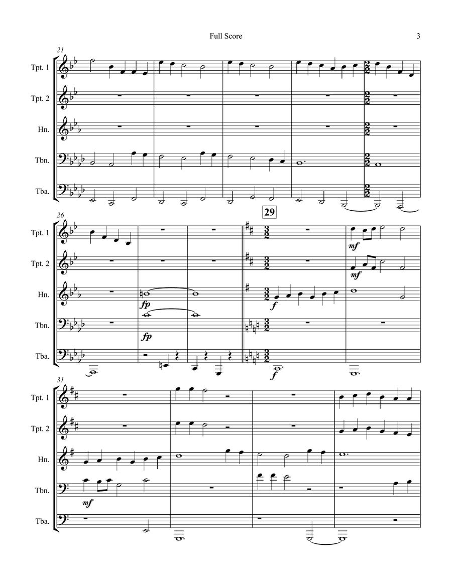 All Creatures of Our God and King and For the Beauty of the Earth Brass Quintet scores gallery preview page 3