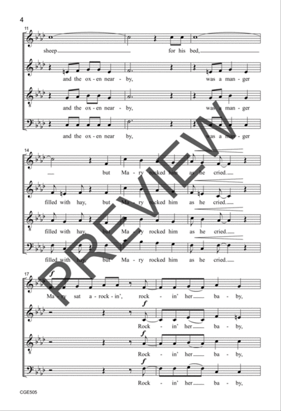 Mary Sat ARockin' (SATB) Mary Sat ARockin' (SATB) 4-Part scores gallery preview page 4