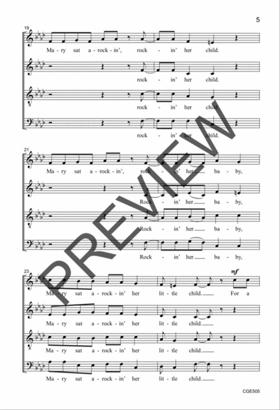 Mary Sat ARockin' (SATB) Mary Sat ARockin' (SATB) 4-Part scores gallery preview page 5