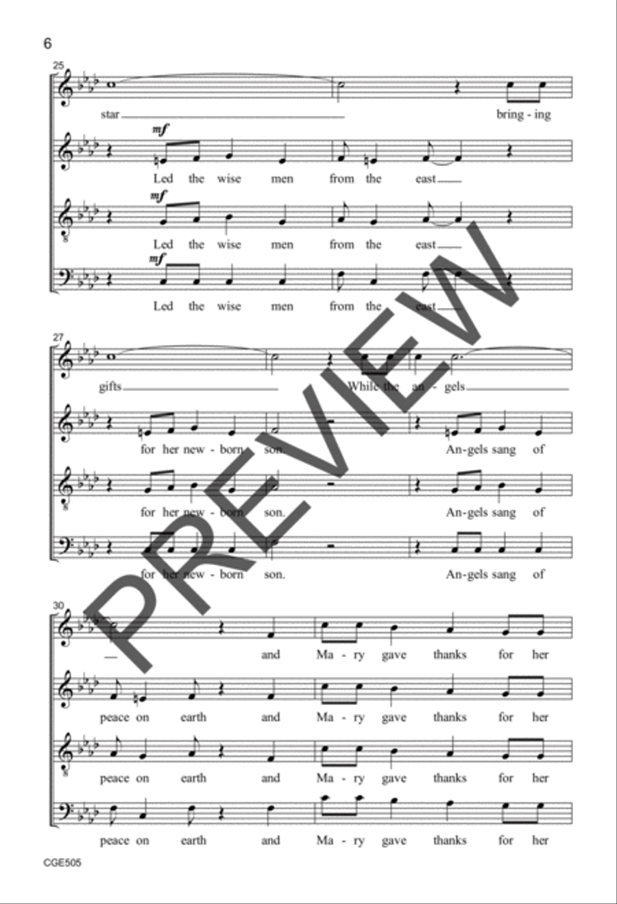 Mary Sat ARockin' (SATB) Mary Sat ARockin' (SATB) 4-Part scores gallery preview page 6