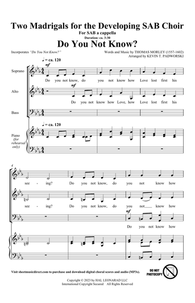 Two Madrigals For The Developing SAB Choir
