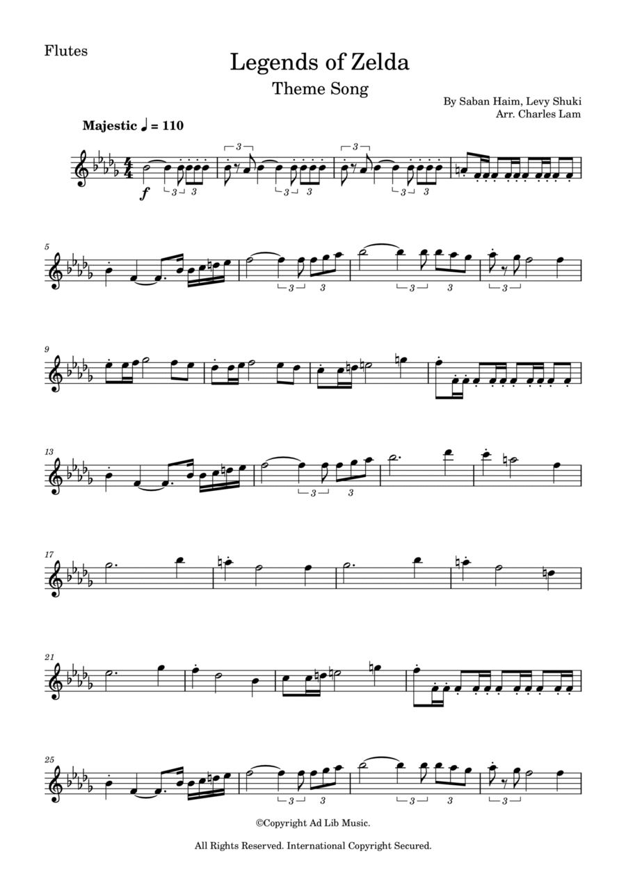 The Legend Of Zelda Flute Solo scores gallery preview page 1