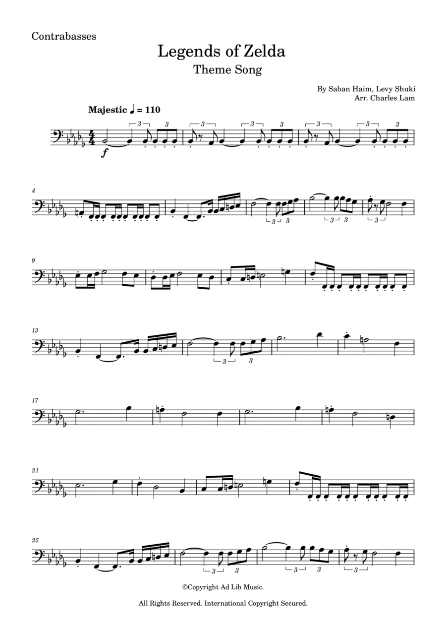 The Legend Of Zelda Double Bass scores gallery preview page 1
