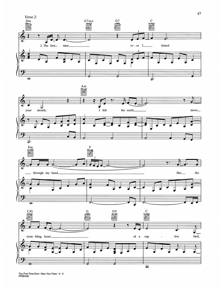 The First Time Ever I Saw Your Face Piano, Vocal, Guitar scores gallery preview page 3