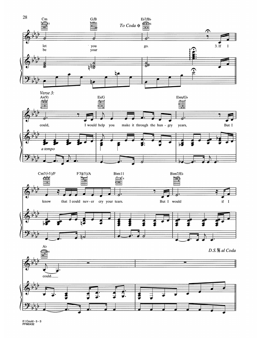 If I Could If I Could Piano, Vocal, Guitar scores gallery preview page 3