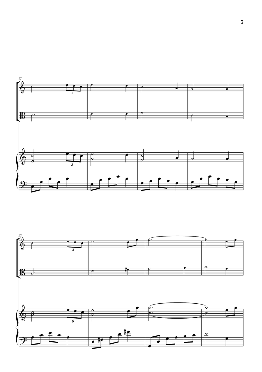 Amazing Grace • easy violin and viola sheet music with piano accompaniment String Duet scores gallery preview page 3