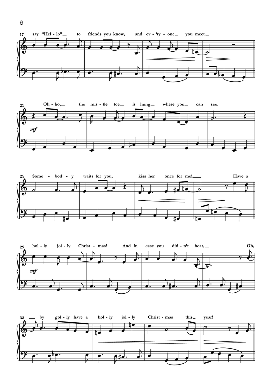 A Holly Jolly Christmas Piano Solo scores gallery preview page 2