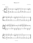 leopold mozart minuet in f sheet music for easy piano classical minuet