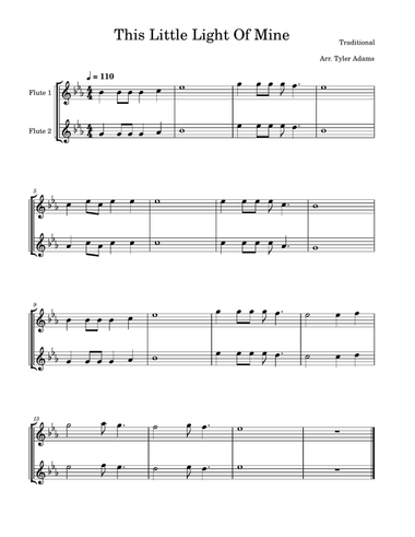 This Little Light Of Mine (Easy Flute Duet)