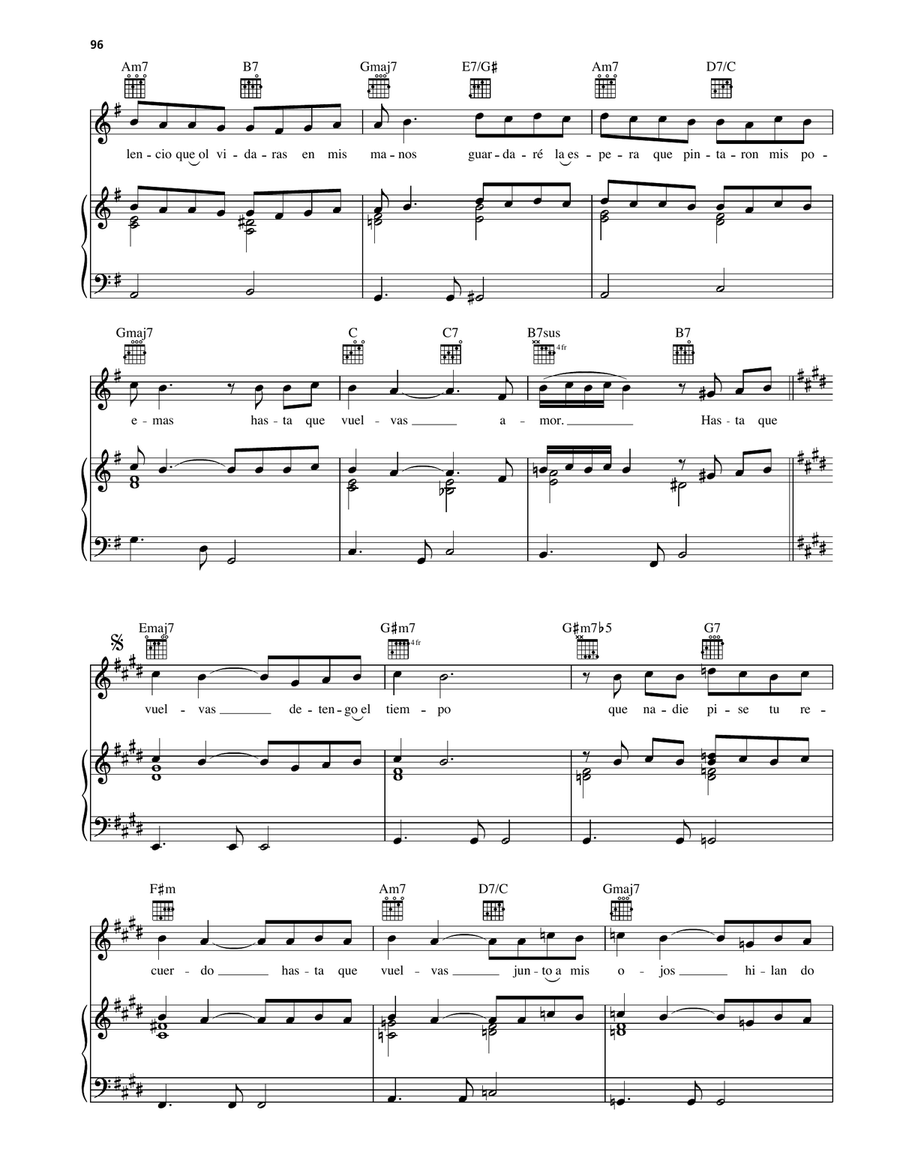 Hasta Que Vuelvas Piano, Vocal, Guitar scores gallery preview page 2