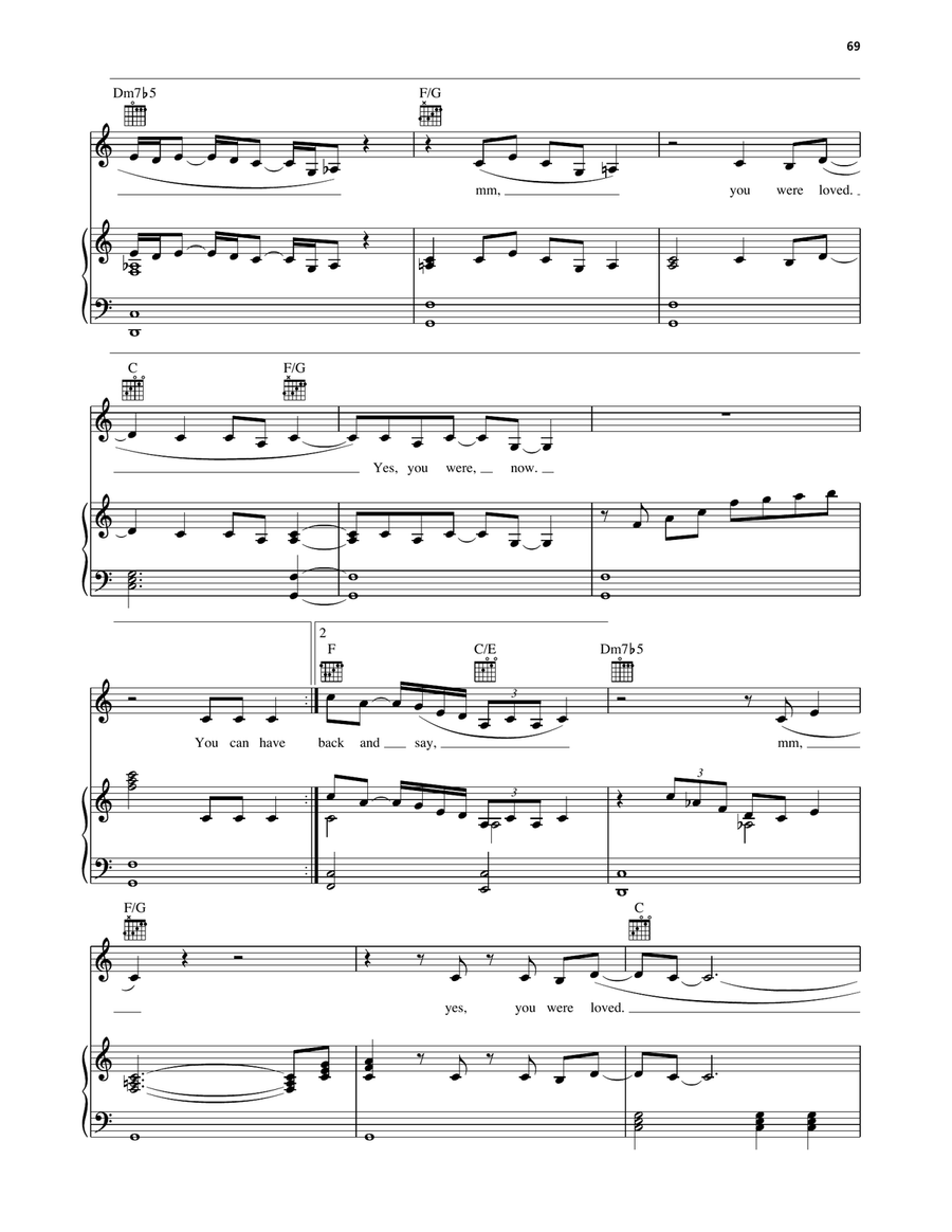 You Were Loved You Were Loved Piano, Vocal, Guitar scores gallery preview page 4
