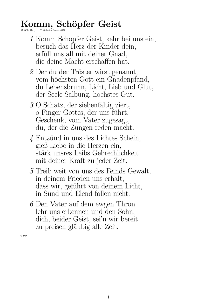 Komm, Schöpfer Geist (Gotteslob 351) Piano Method scores gallery preview page 4