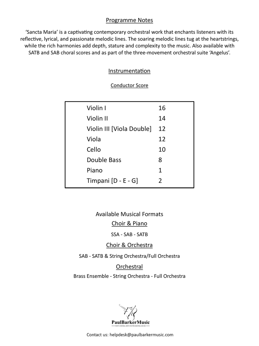 Sancta Maria (String Orchestra) String Orchestra scores gallery preview page 2