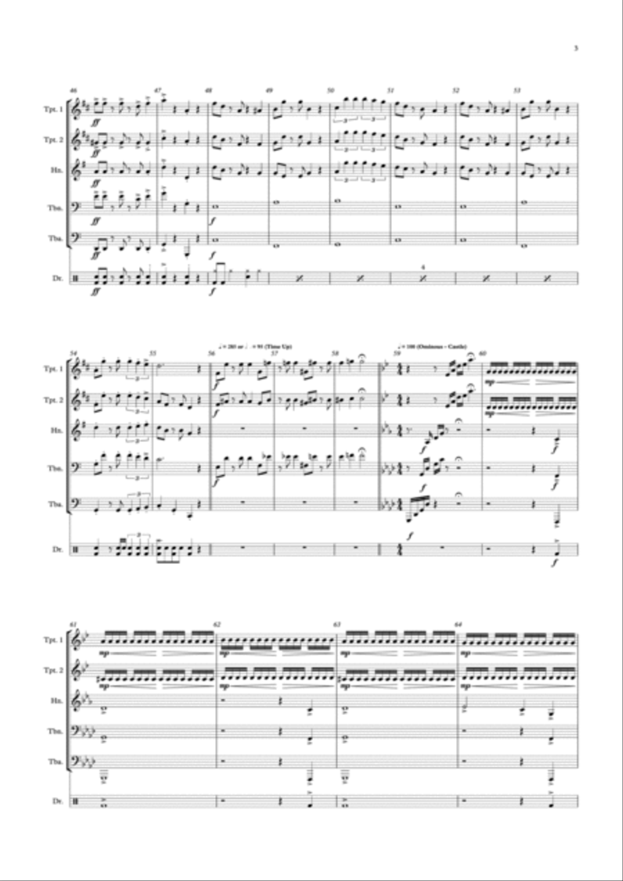 Super Mario Bros Theme Brass Quintet scores gallery preview page 3